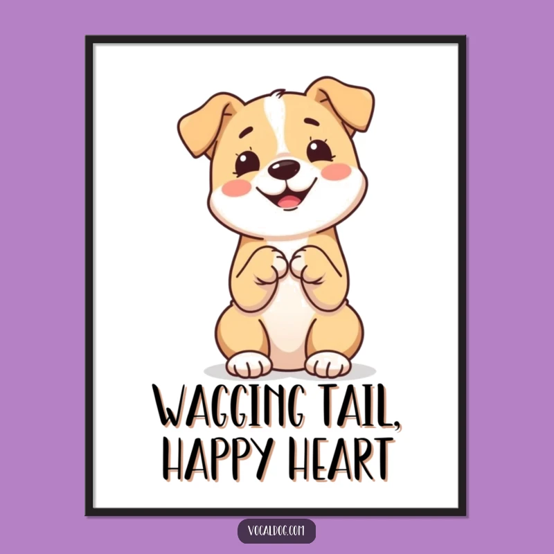 Free Printable Wall Art: Adorable Doggy Pose Funny Downloadable Decor