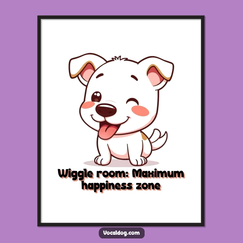 Free Printable Wall Art: Funny Wiggling Dog - Humorous Downloadable Decor!