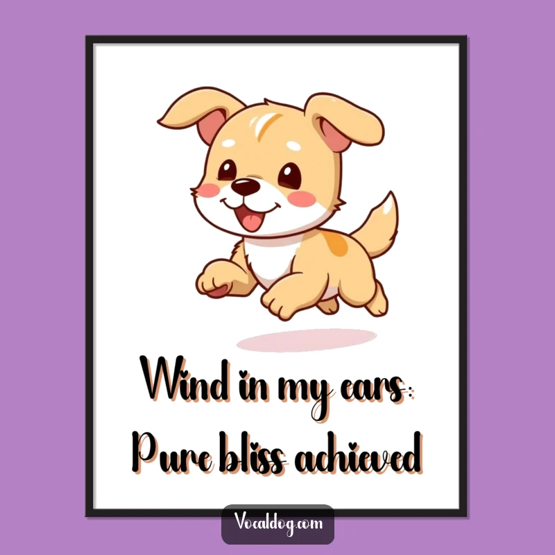 Free Printable Wall Art: Joyful Running Dog - Humorous Downloadable Decor!