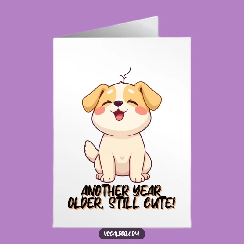 Free Printable Birthday Card: Blissful Dog, Gentle Breeze, Funny Downloadable