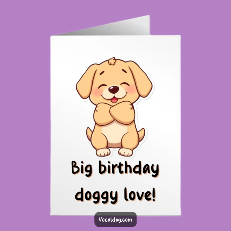 Free Printable Birthday Card: Doggy Hugs, Loving Downloadable Wishes