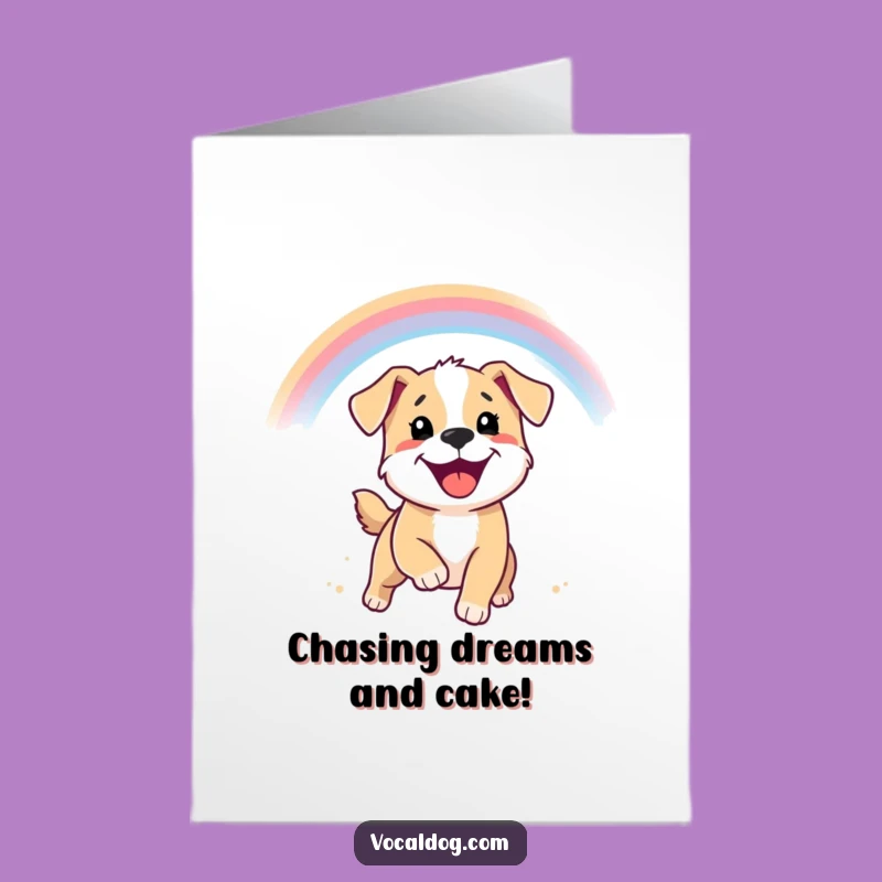 Free Printable Birthday Puppy Card: Funny Downloadable Art for Rainbow Chasers