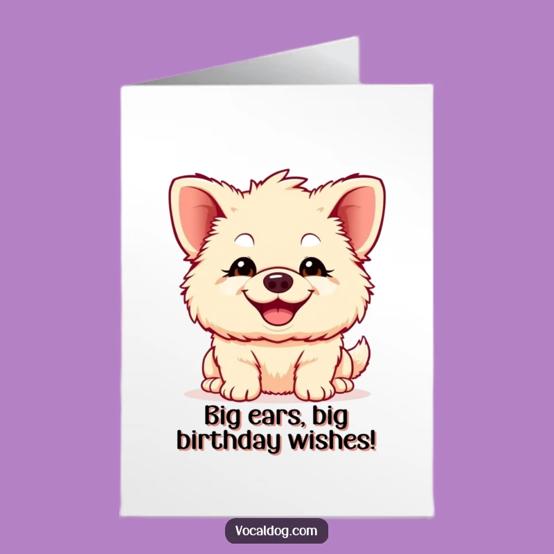 Free Printable Big-Eared Dog Birthday Card - Funny Downloadable Gift For Dog Lovers