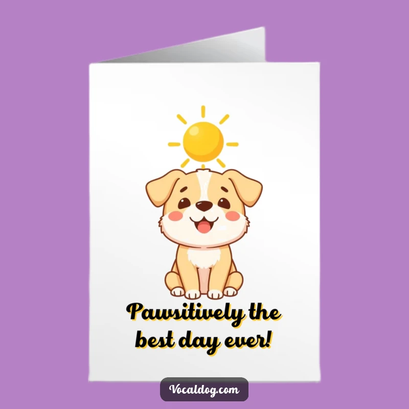 Free Printable Birthday Card: Happy Dog Halo, Funny Doggy Greeting, Downloadable Gift