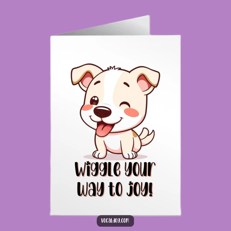 Free Printable Birthday Card: Happy Dog Wiggle, Joyful Downloadable Gift