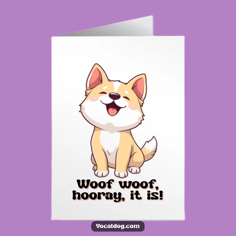 Free Printable Birthday Card: Joyful Woofing Dog for a Hilarious Downloadable Gift