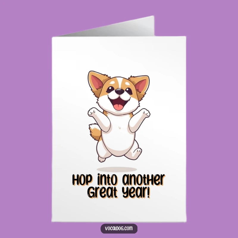 Free Printable Bouncing Dog Birthday Card - Elated Downloadable Gift For Fun