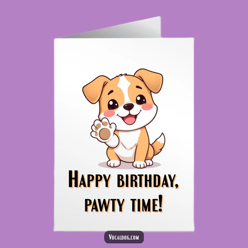 Free Printable Birthday Card: Happy Dog Paw - Funny Downloadable Gift!