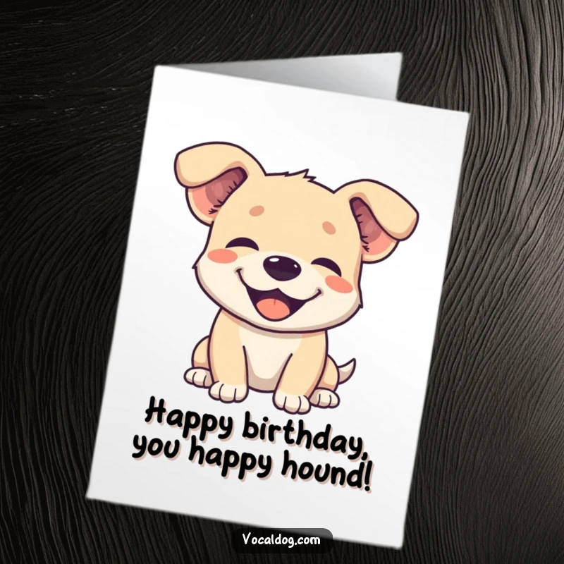 Funny Free Printable Birthday Card: A happy dog with its ears flopped back, eyes closed in pure, unadulterated joy.