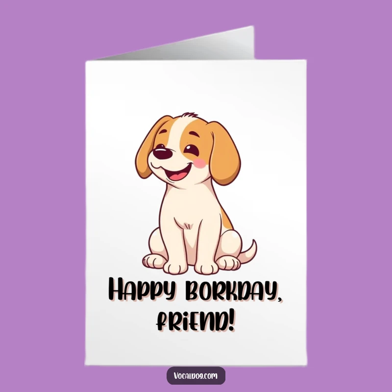 Free Printable Birthday Card: Smiling Dog, Happy Birthday Wags!