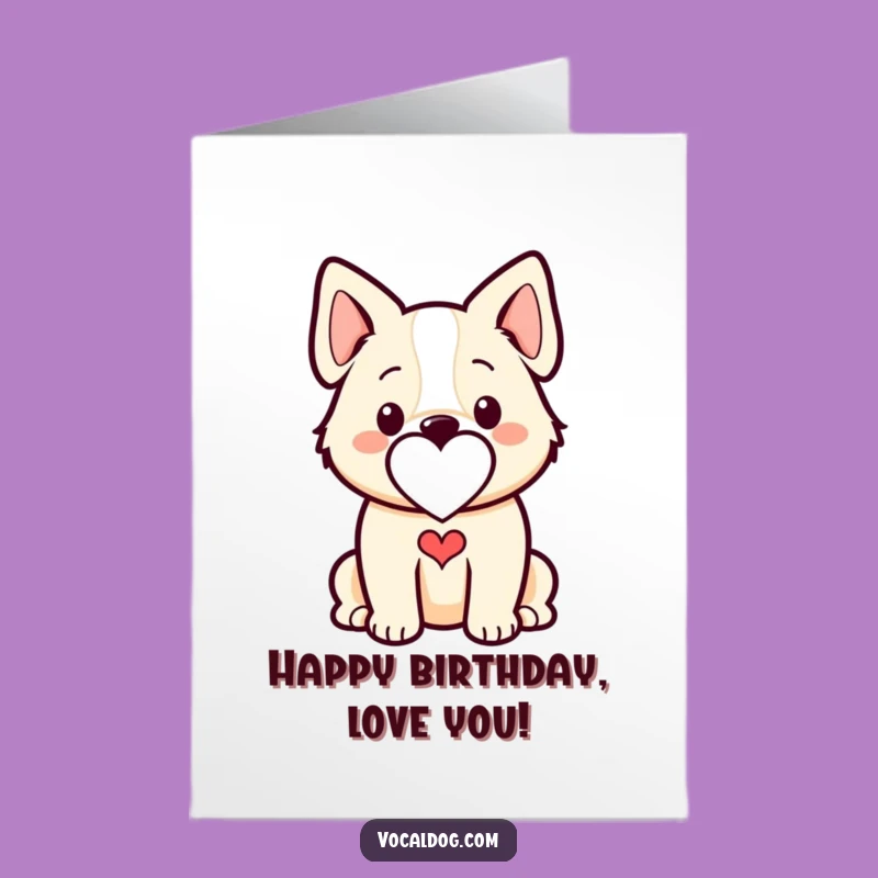 Heartfelt Free Printable Birthday Card: Dog Outline Love, Sweet Downloadable Gift
