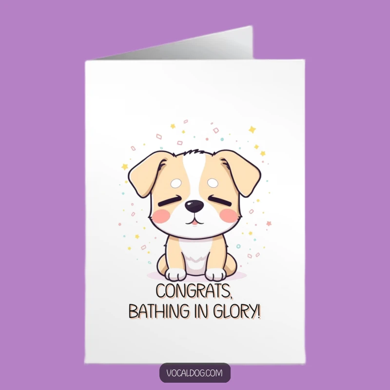 Dog Confetti Congrats Card Free Printable: Festive Celebration Downloadable Gift