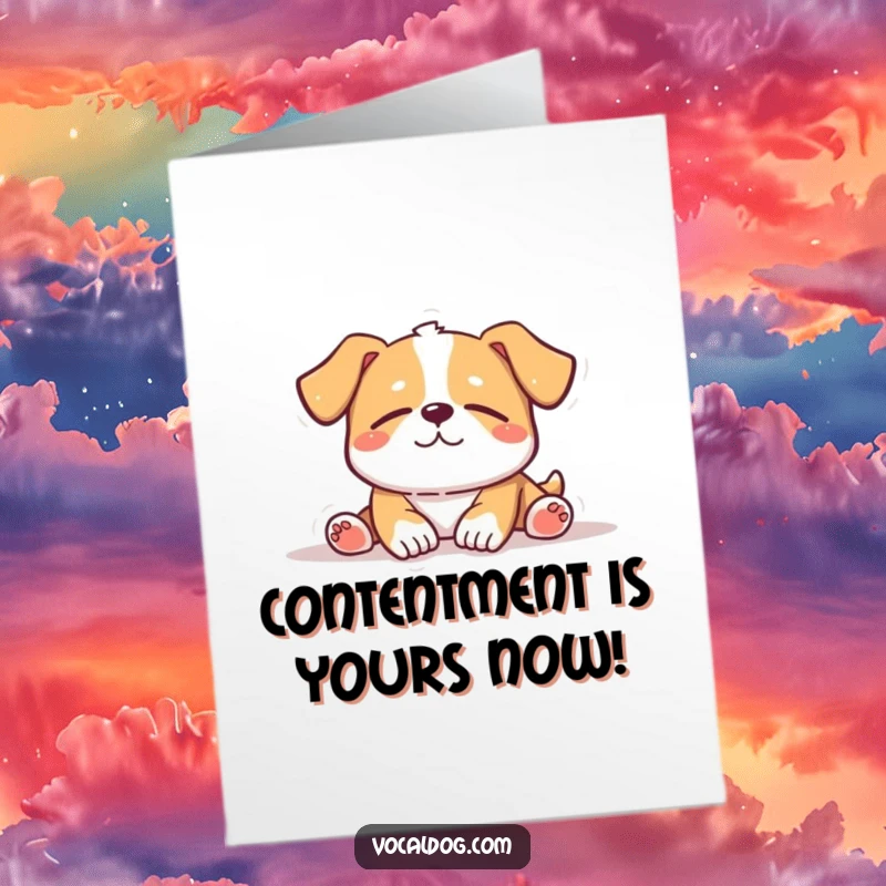 Funny Free Printable Congratulations Card features a dog blissfully basking in the sun, a serene downloadable art.