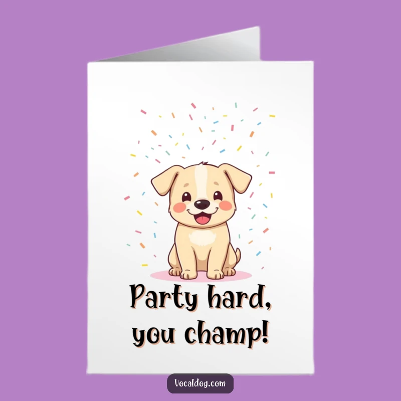 Free Printable Congrats Card: Confetti Dog Celebration, Funny Downloadable for Achievements