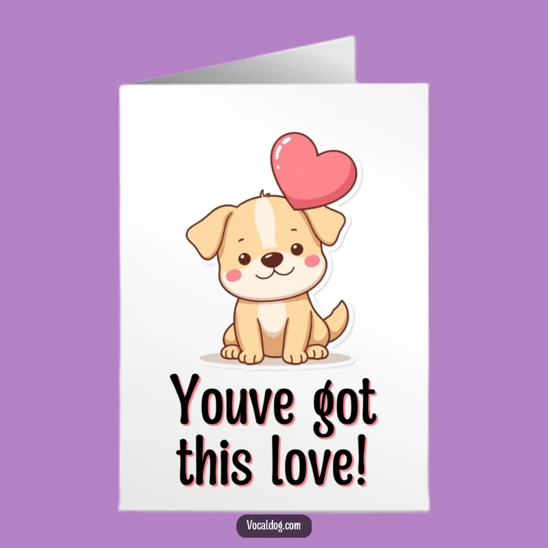 Free Printable Congrats Card: Dog Heart, Funny Downloadable for Celebrating Love & Success