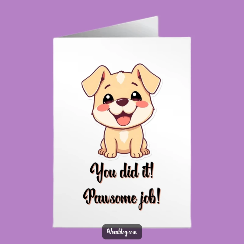 Free Printable Congrats Card: Happy Dog, Floppy Ears, Best Wishes Downloadable