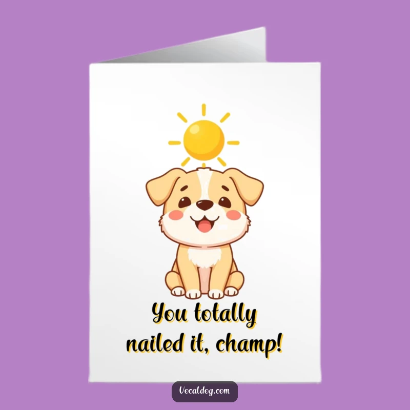 Free Printable Congrats Card: Joyful Dog Halo, Happy News, Humorous Downloadable Greeting