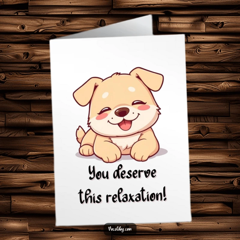 Funny Free Printable Congratulations Card: Dog basking contentedly in the sun, exuding happiness.