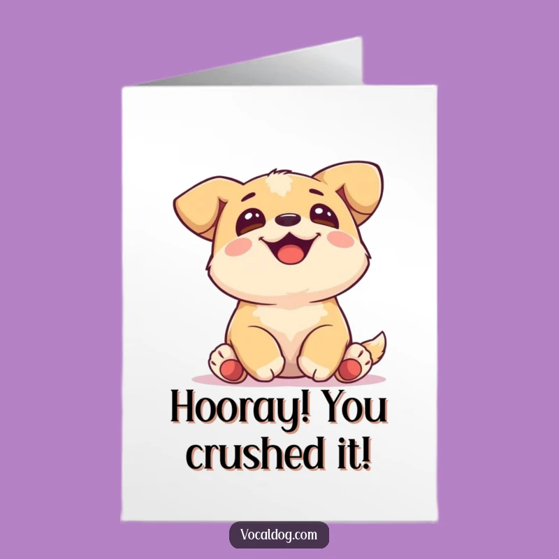Free Printable Congrats Card: Paws-Up Dog, Funny Downloadable for Celebrations!