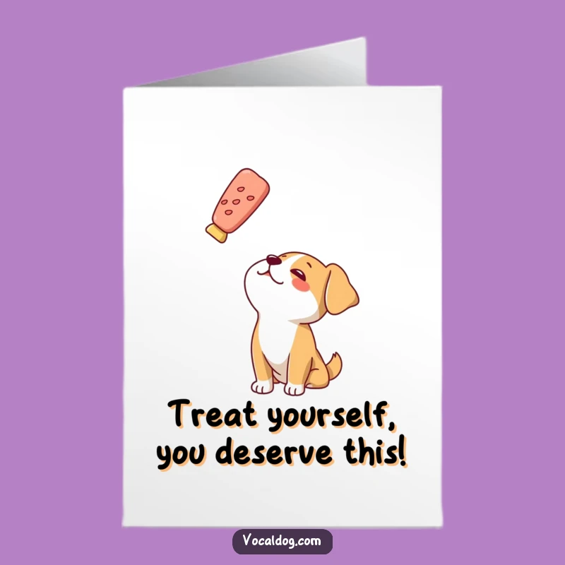 Free Printable Congrats Card: Dog Adoring Treat - Your Funny Downloadable Gift!