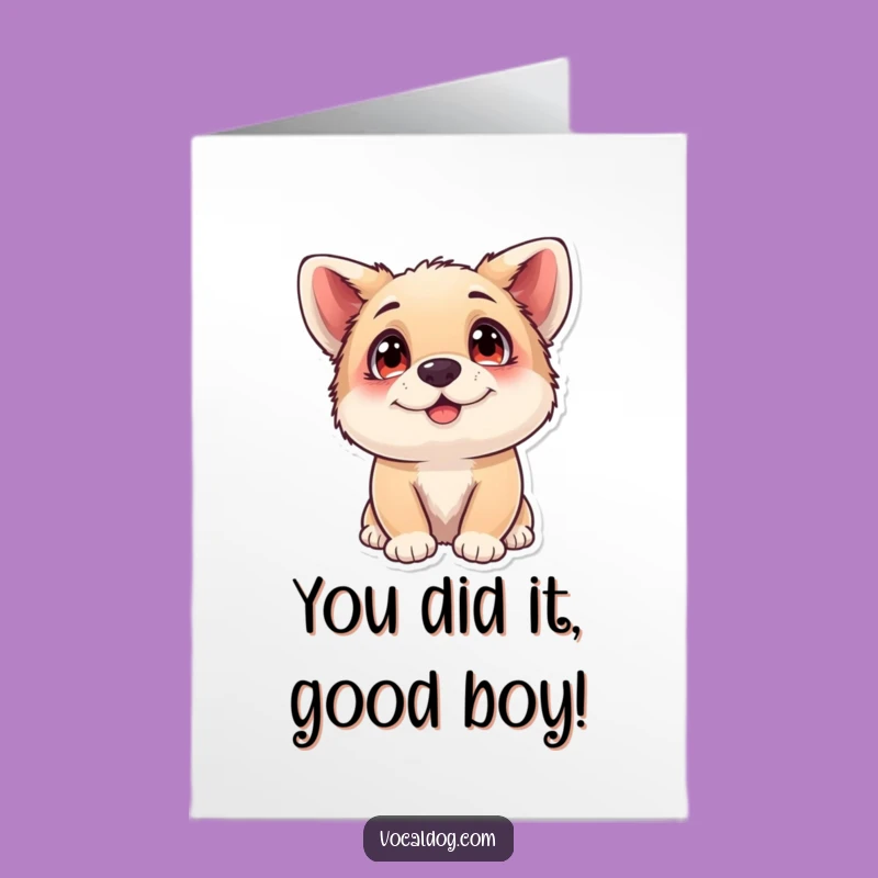 Free Printable Congrats Card: Happy Dog Adoring Eyes, Funny Downloadable Gift
