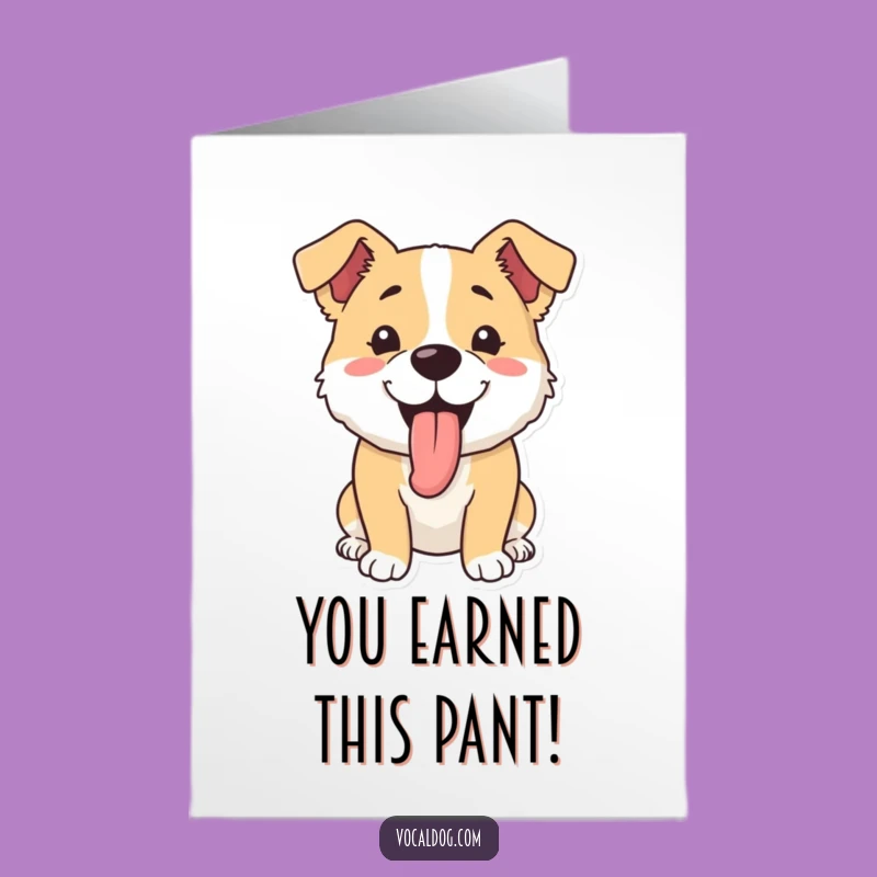 Free Printable Congrats Card: Happy Panting Dog, Joyful Downloadable Gift