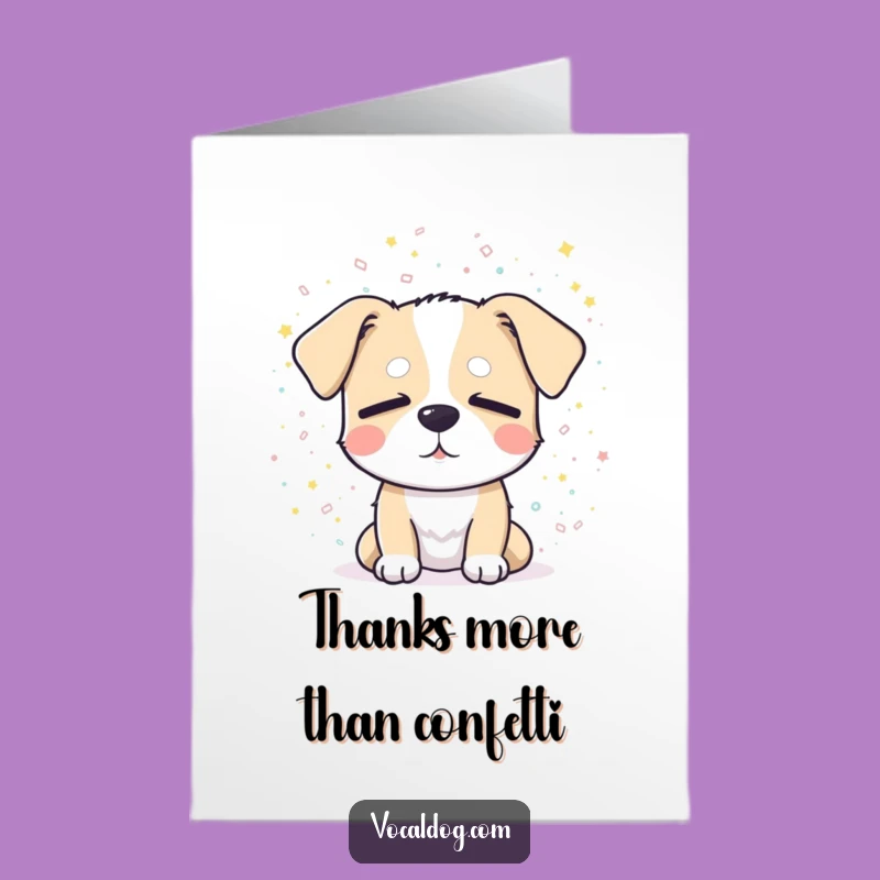 Dog Confetti Thank You Card Free Printable: Grateful Paws Downloadable Gift
