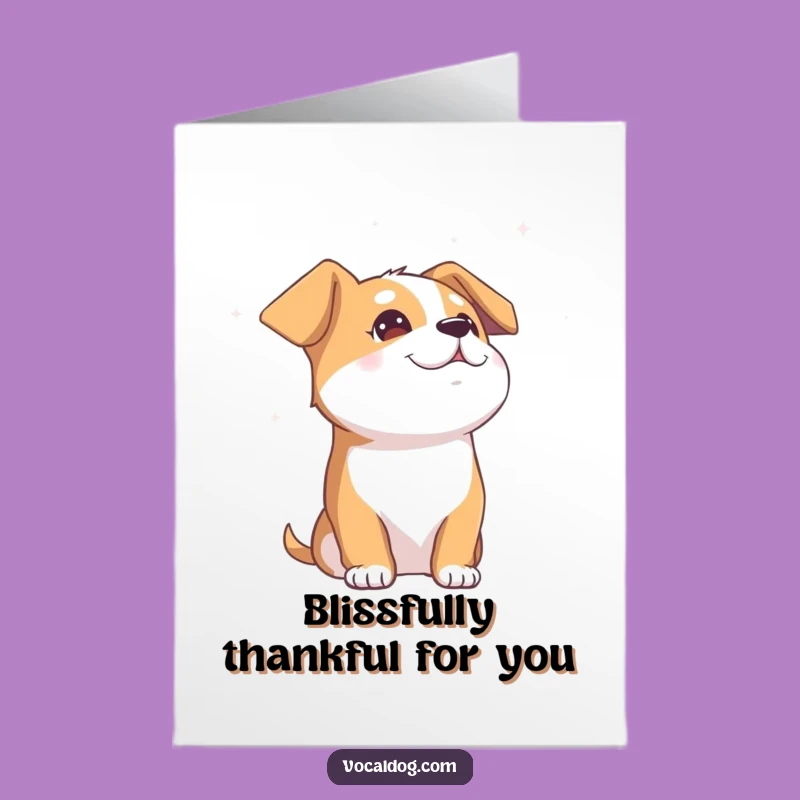 Free Printable Dog Thank You Card: Blissful Sky Gazer Downloadable Gratitude Gift