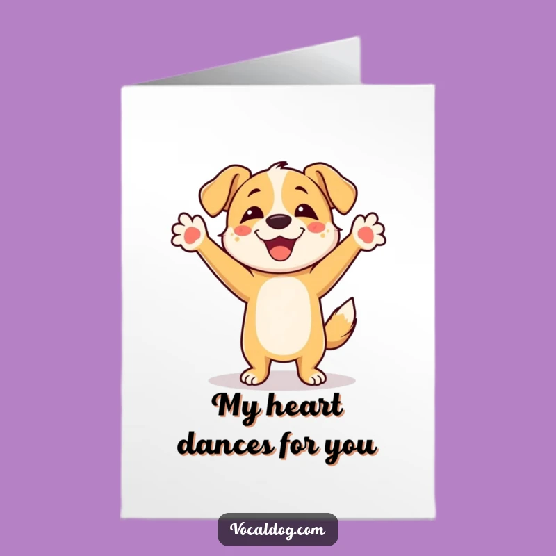 Free Printable Dog Thank You Card: Joyful Dancer Downloadable Gratitude
