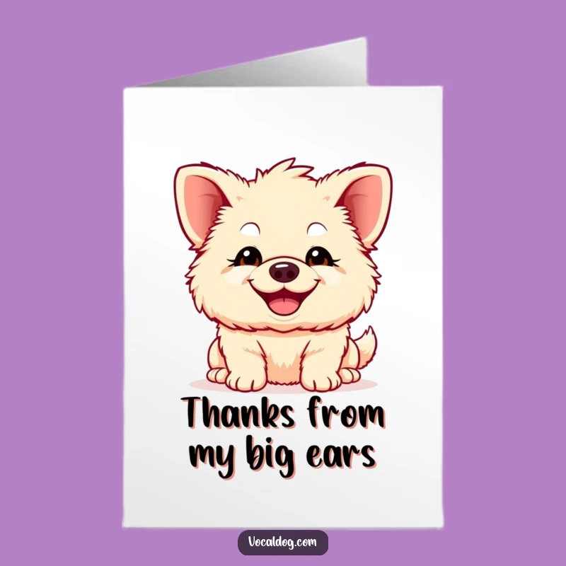 Free Printable Thank You Card: Big-Eared Dog Says Thanks - Downloadable Gift
