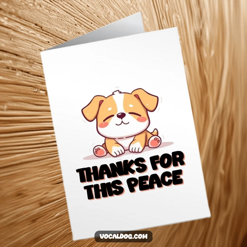 Funny Free Printable Thank You Card: a dog peacefully basking in the sun with eyes closed, perfect for DIY art.