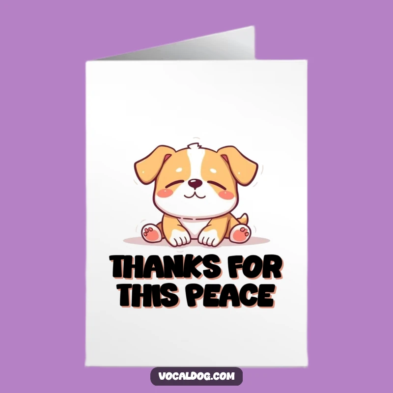 Free Printable Thank You Card: Content Sun Dog for a Peaceful Downloadable Gift