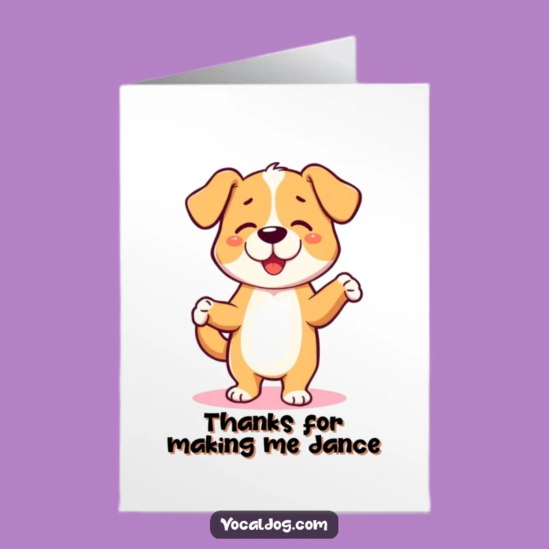 Free Printable Thank You Card: Dancing Dog, Heartfelt Downloadable Gift
