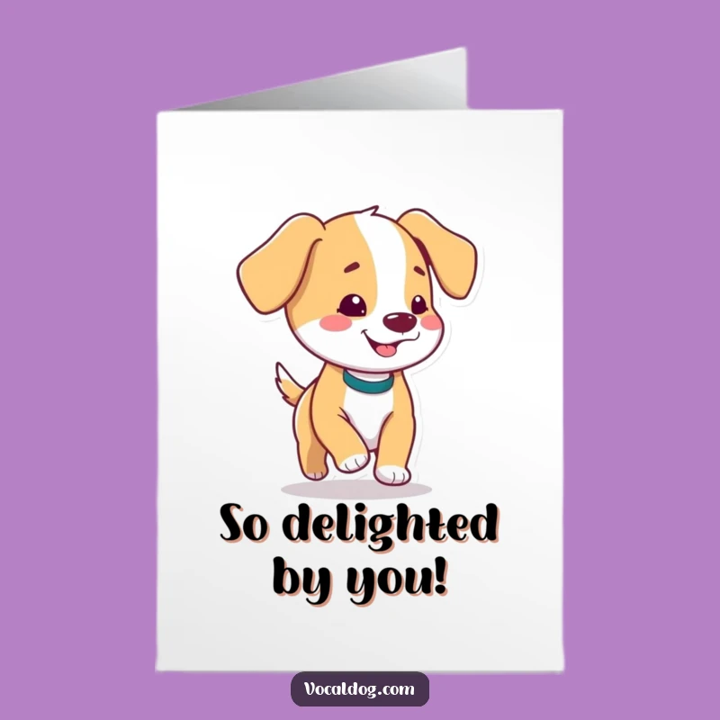 Free Printable Thank You Card: Floppy Ear Dog Prance - Downloadable Gratitude