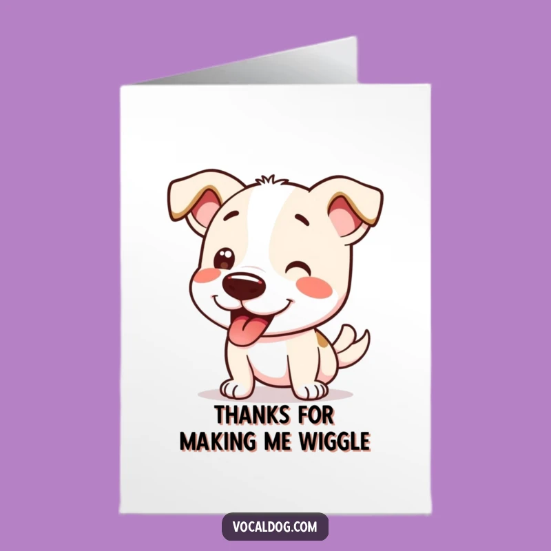 Free Printable Thank You Card: Happy Dog Wiggle, Funny Downloadable