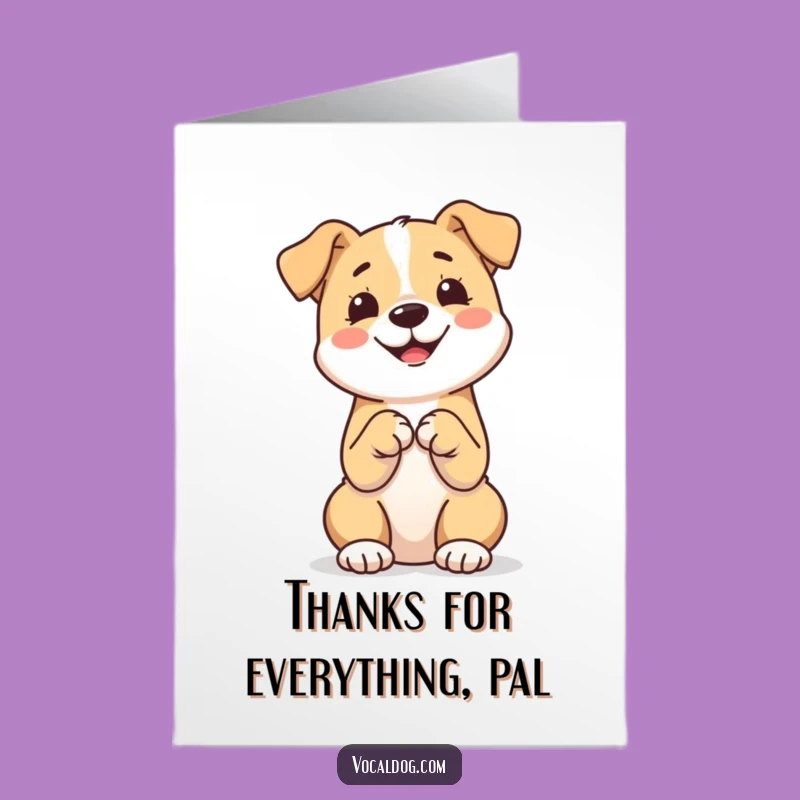 Free Printable Thank You Card: Happy Doggy Thanks Funny Downloadable Gift