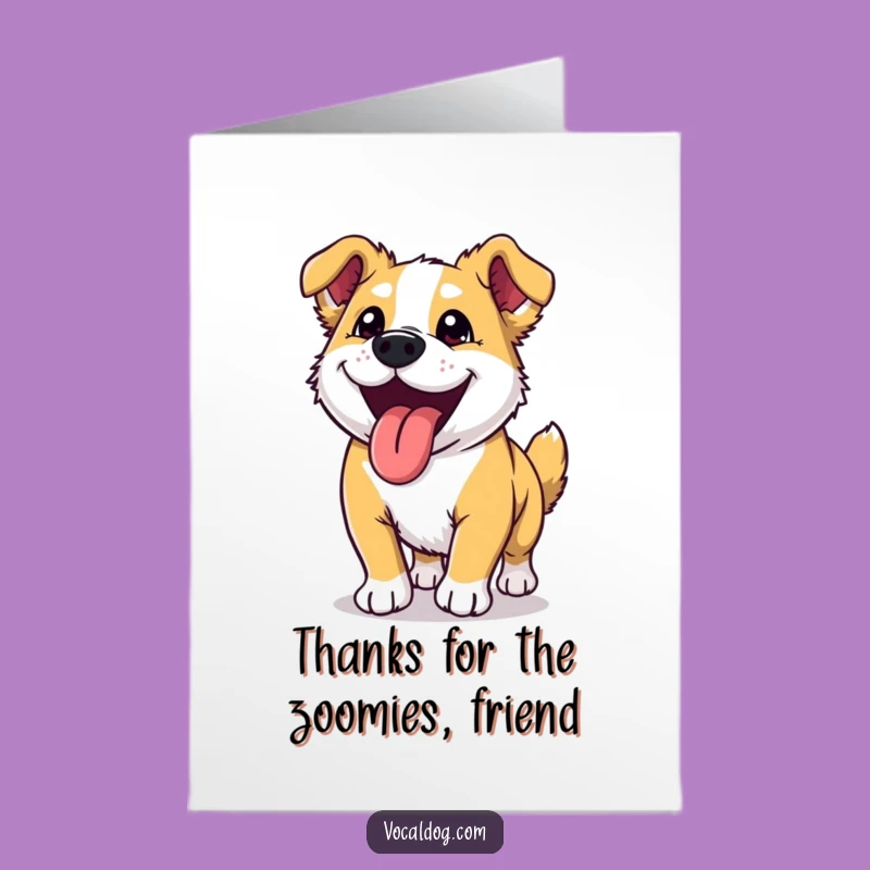 Free Printable Thank You Card: Joyful Dog Run - Sweet Downloadable Gift