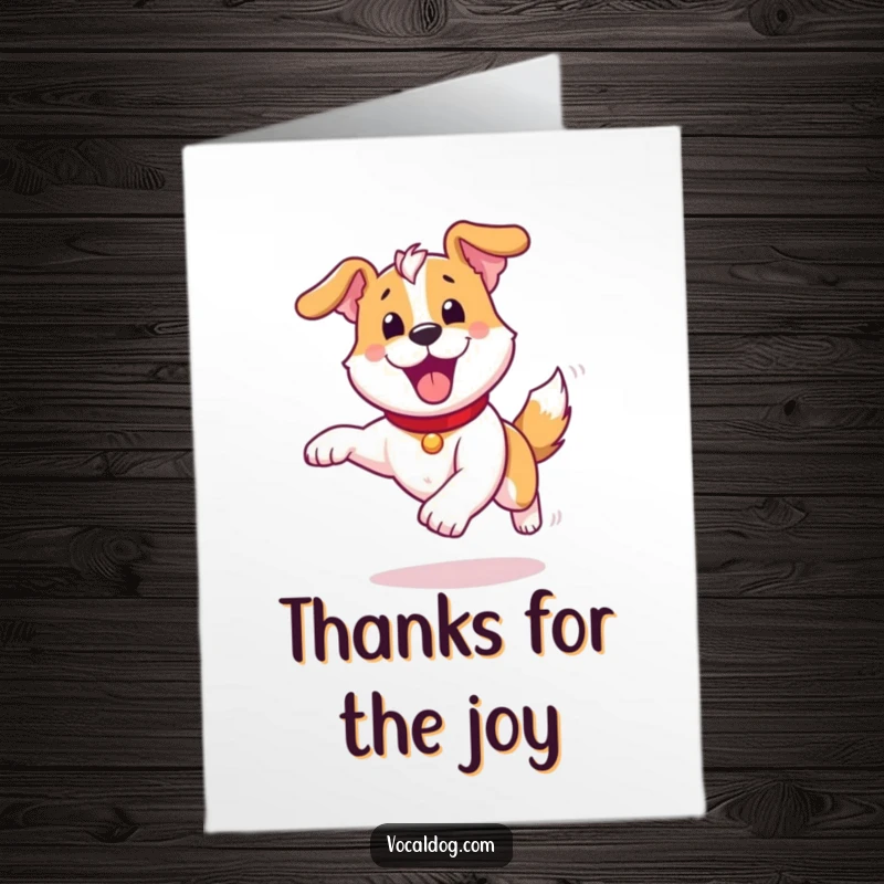Funny Free Printable Thank You Card: a dog running with pure, unadulterated joy, perfect for unique DIY art.