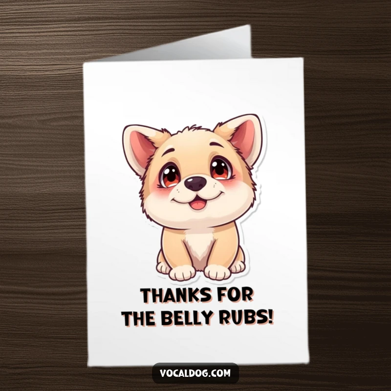 Funny Free Printable Thank You Card featuring a dog with intensely adoring eyes, conveying deep gratitude with a sweet expression.
