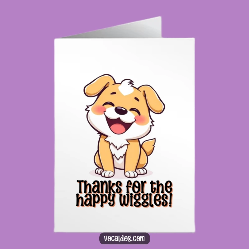 Free Printable Thank You Card: Wiggling Dog - Funny DIY Downloadable Gratitude!