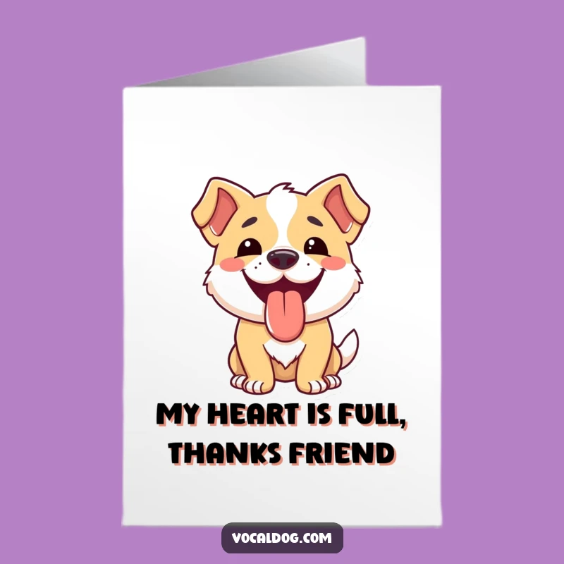 Free Printable Thank You Card: Happy Tongue-Out Dog Expresses Thanks!