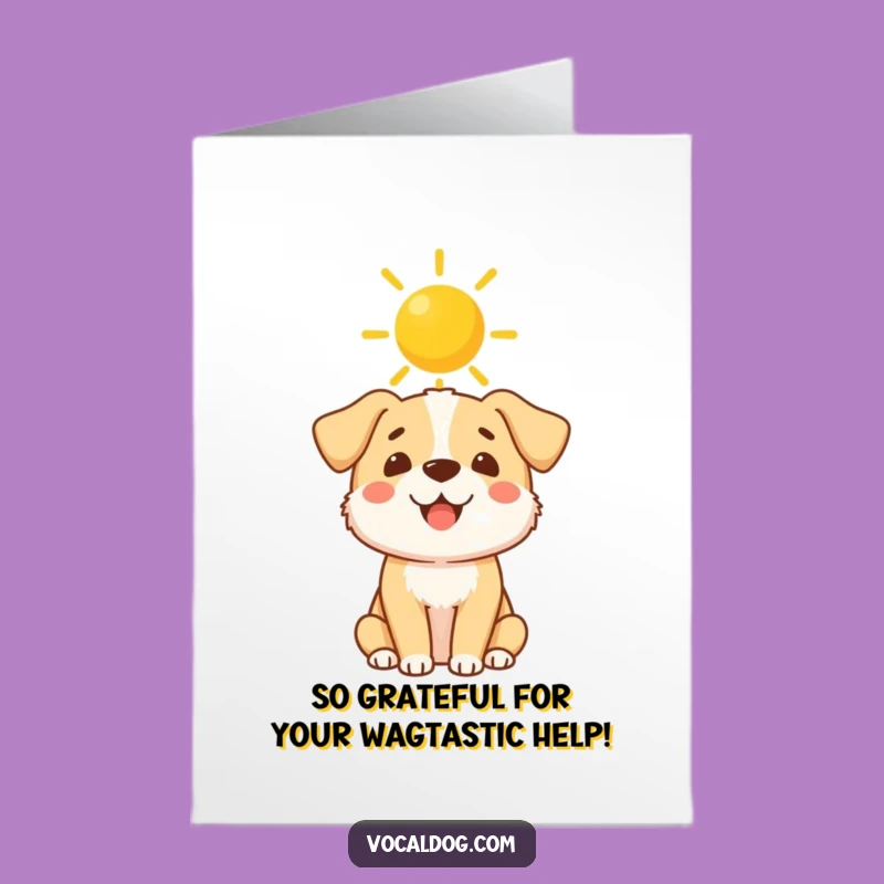 Free Printable Thank You Card: Grateful Dog Halo, Humorous Thanks, Downloadable Art Gift