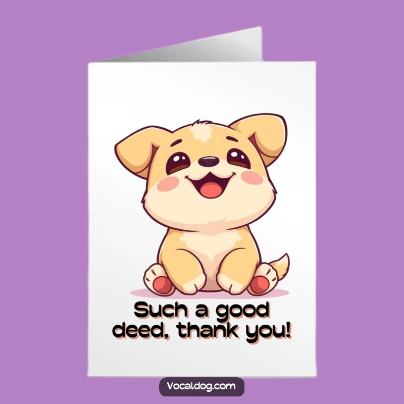 Free Printable Thank You Card: Paws-Up Dog, Funny Downloadable Gratitude!