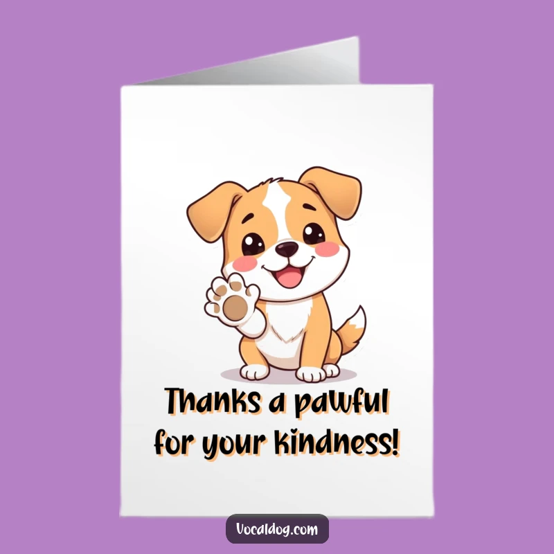 Free Printable Thank You Card: Happy Dog Paw - A Humorous Downloadable Gift!