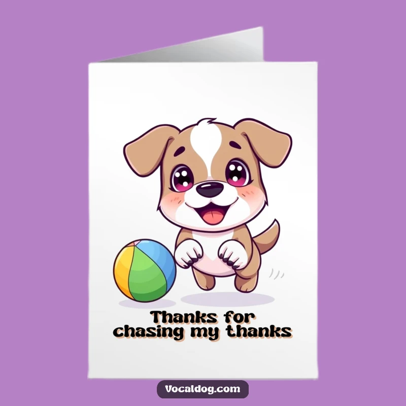 Free Printable Thank You Card: Dog Chasing Rainbow for Grateful Moments