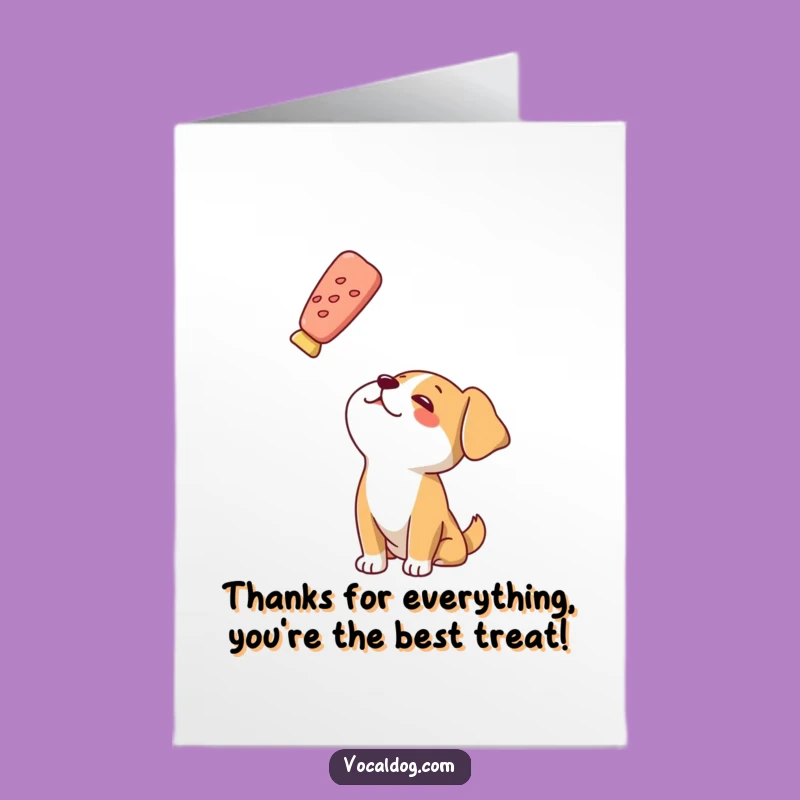 Free Printable Thank You Card: Dog & Treat - A Humorous Downloadable Gift!