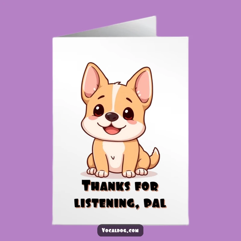 Free Printable Thank You Card: Listening Dog - Sweet Downloadable Gift