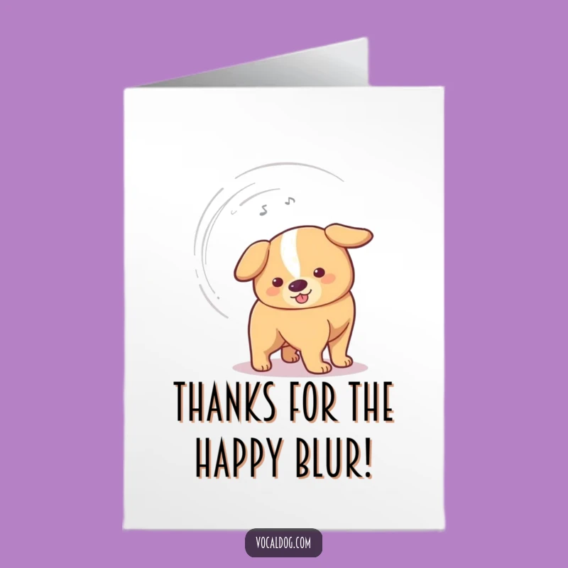 Free Printable Thank You Card: Vortex Tail Dog, Funny Gratitude Downloadable Gift