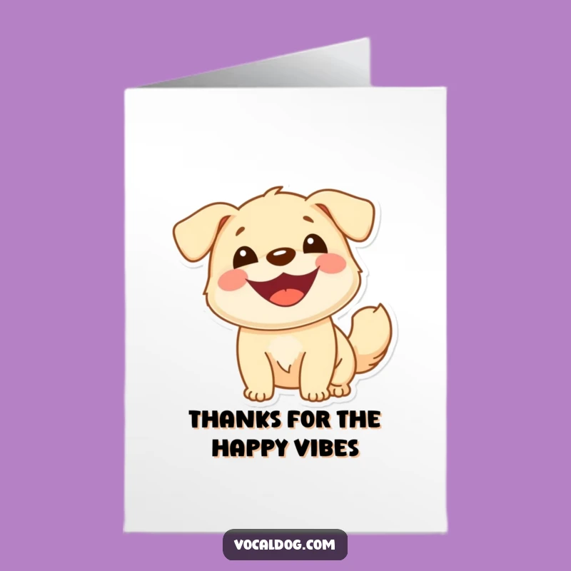 Free Printable Thank You Card: Cheerful Dog Thanks with Every Wag
