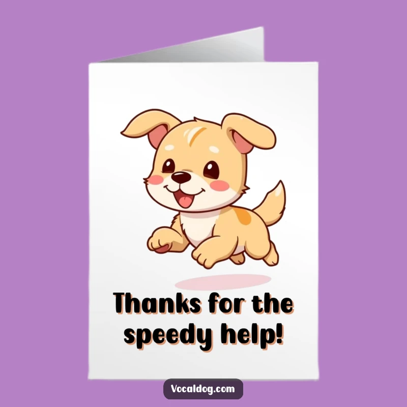 Free Printable Thank You Card: Happy Dog Ears Flapping Gratitude